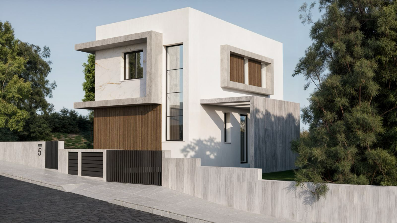 Villa Front with Private Gate