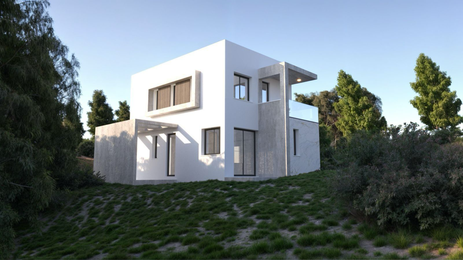 Villa Rear View on Hillside